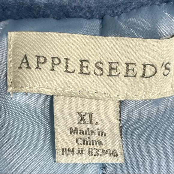 Vintage Style Embroidered Blue Snap Up Wool Jacket Women’s Coat XL - Picture 11 of 14